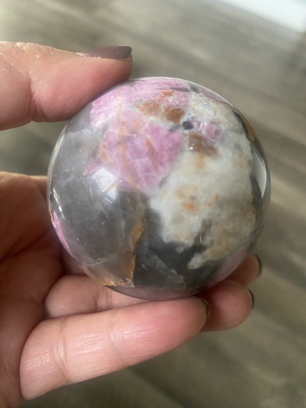 Pink Tourmaline Crystal Sphere